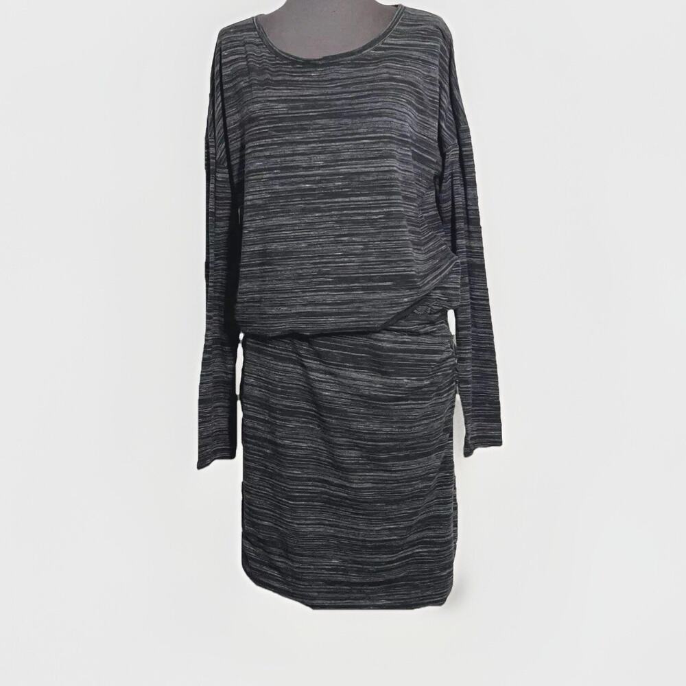 ATHLETA Beyond Soft AVENUE Dress Women M Grey Space Dye Long Sleeve Stretch